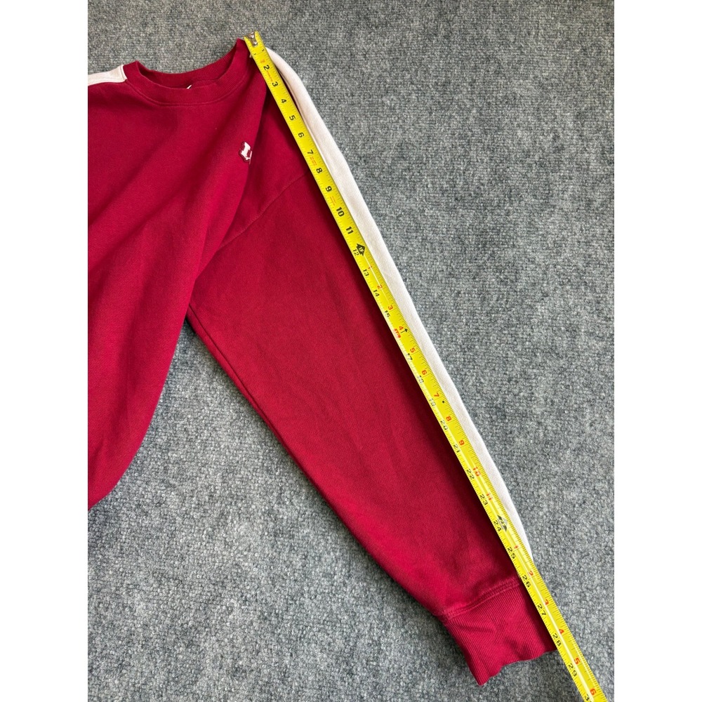 Victoria's Secret PINK Red Sweatshirt White Stripe Heart Patch Small - Picture 11 of 15